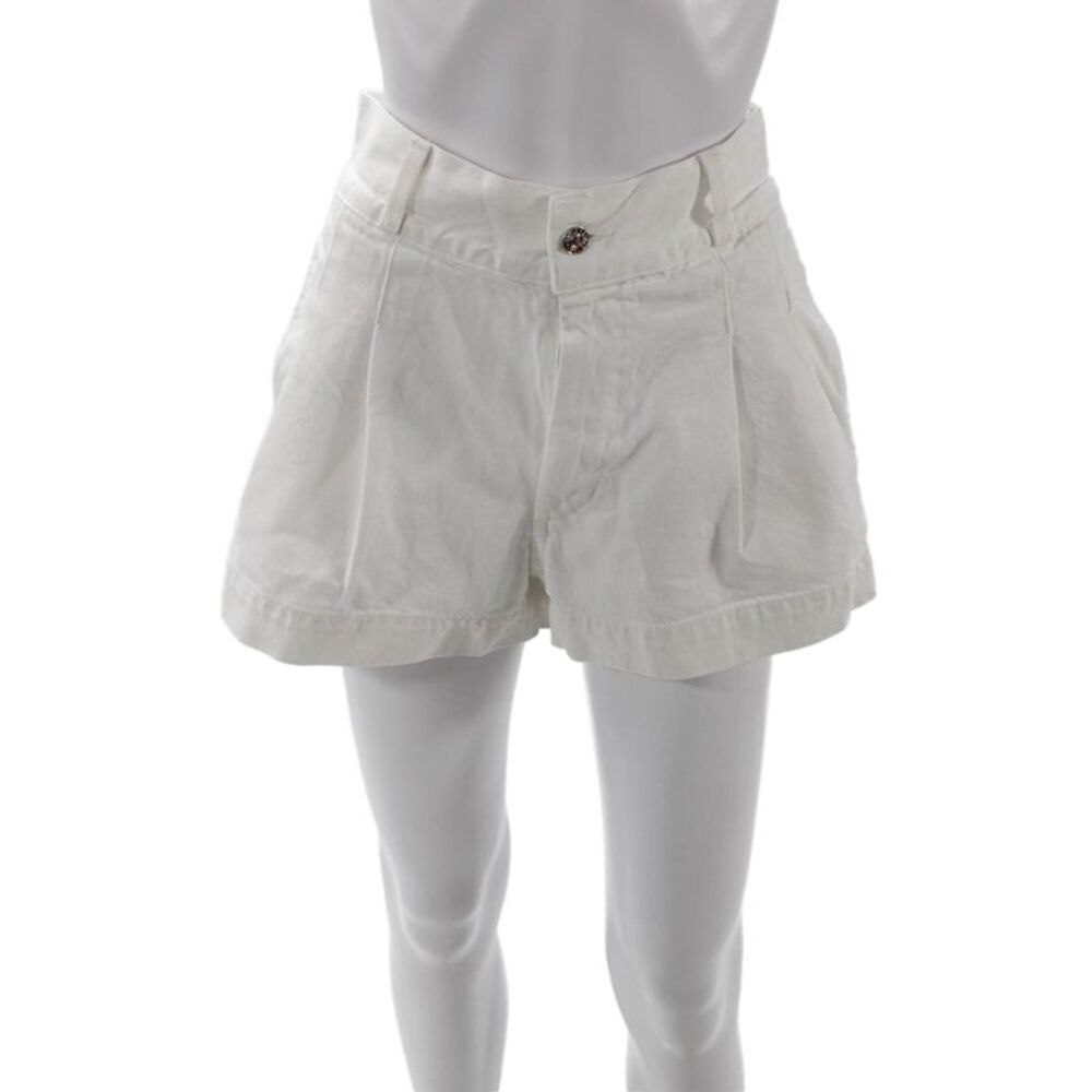 Edwin Unisex White 100% Cotton Beach Solid Button Shorts Size 25